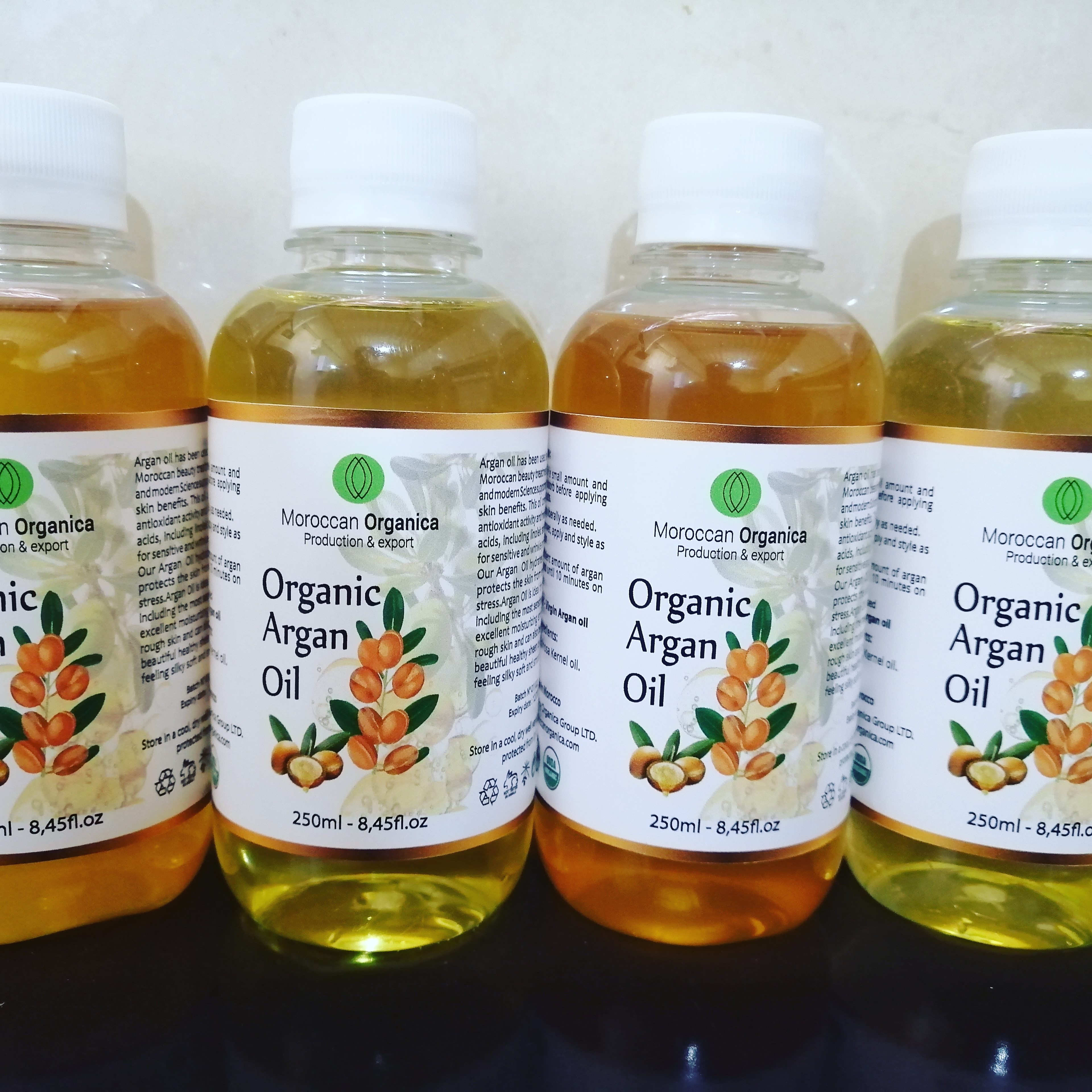 Retail-ready private label argan oil bottles with custom branding
