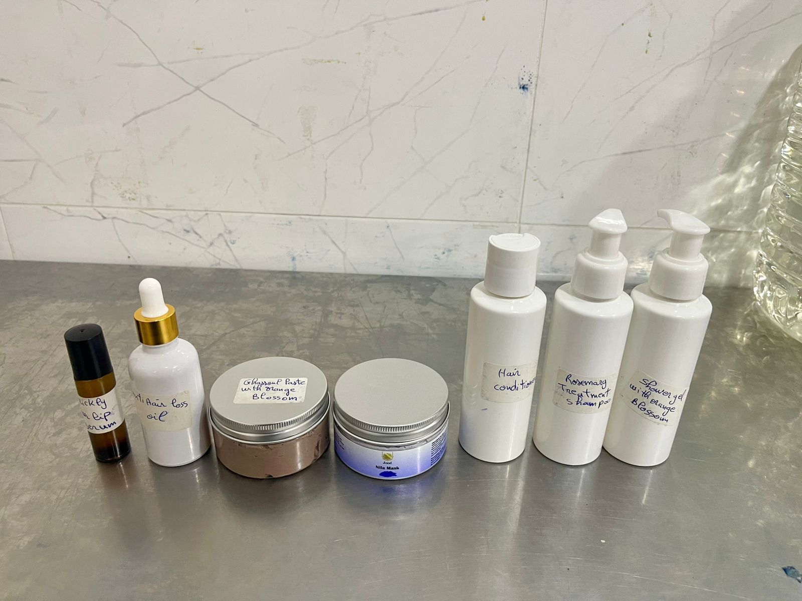 Private label argan and hair treatment oil bottles